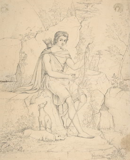 François Jacques Fleischbein - Young Man with Bow and Arrow