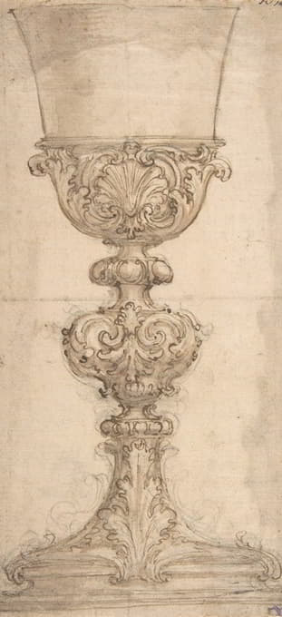 Giovanni Battista Foggini - Design for a Chalice with Acanthus and Shell Decoration