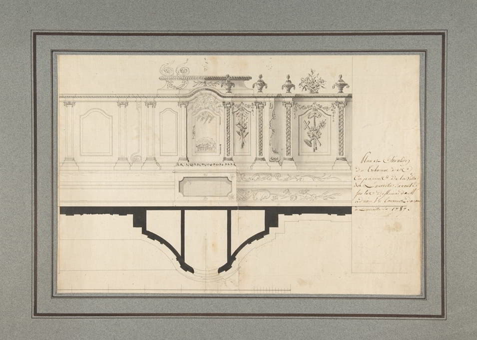 Adrian La Touvenot - Plan and Elevation of the Capuchin Tabernacle of Luneville