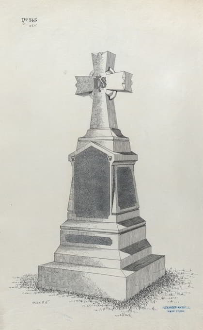 Alexander Maxwell - Grave Monument with Cross, No. 745