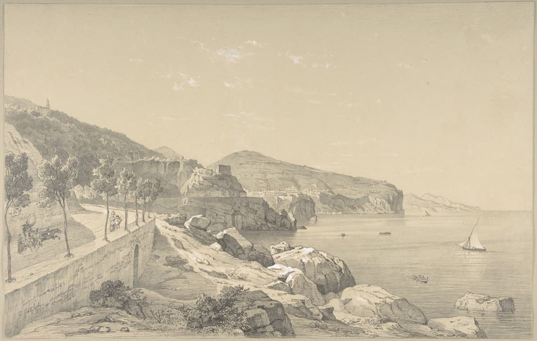 Carl Wilhelm Goetzloff - View of the Coast of Sorrento Near Vico