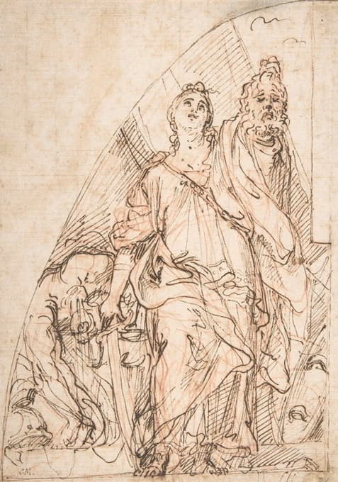 Carlo Maratti - Judith Holding up the Head of Holofernes