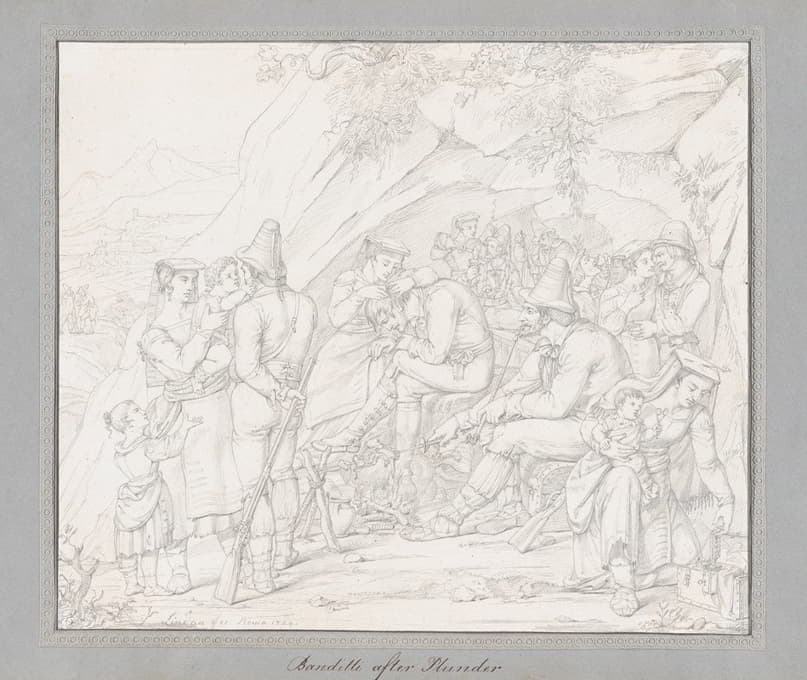 Dietrich Wilhelm Lindau - A Group of Roman Bandits with Their Families and Companions after a Robbery