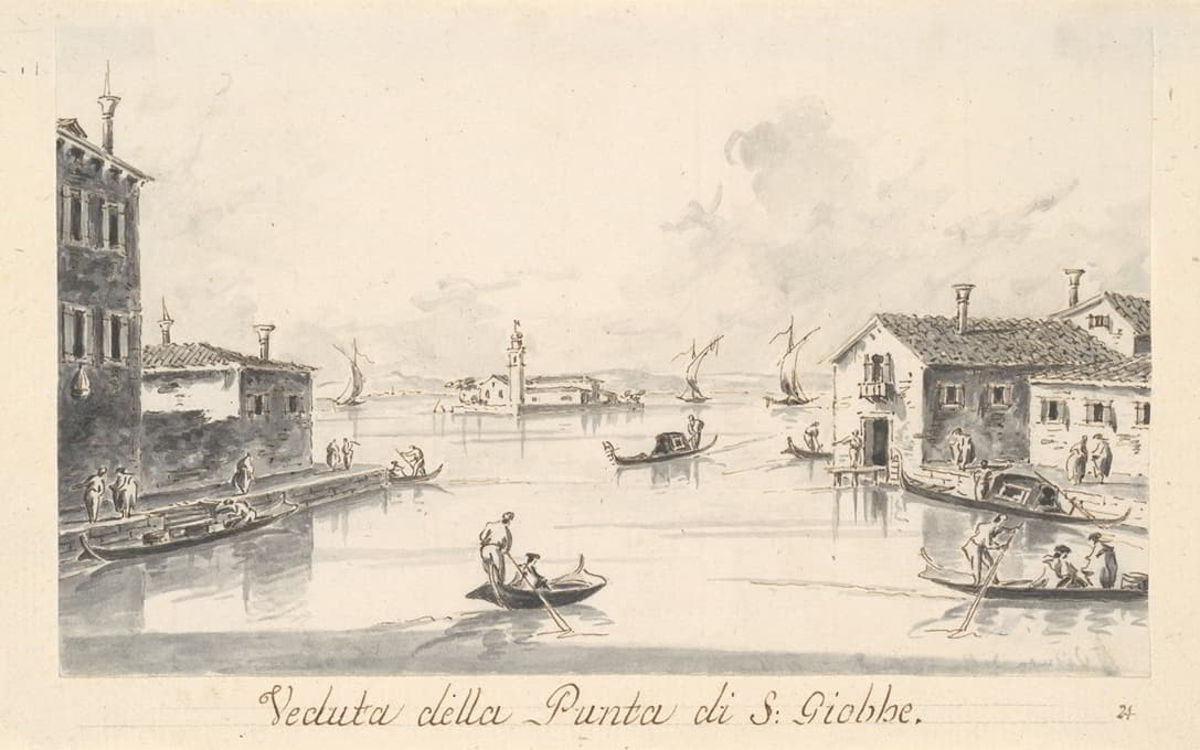 Giacomo Guardi - The Punta di San Giobbe, with the Island of San Secondo in the Distance