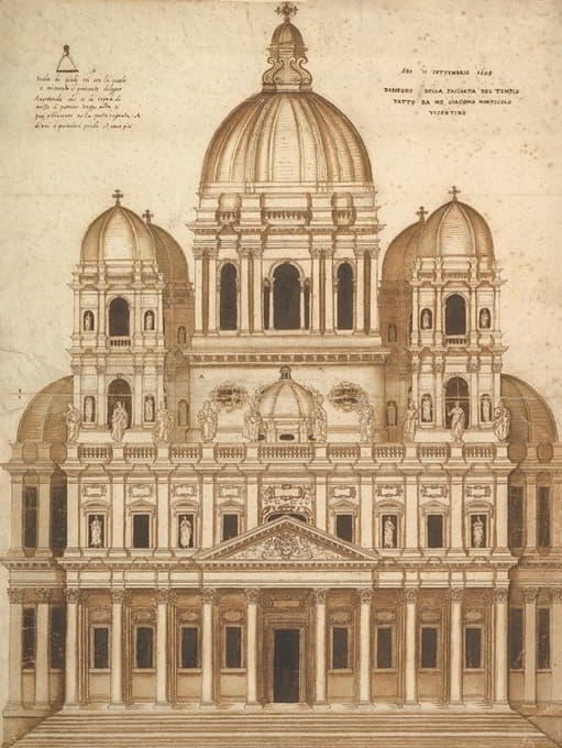 Giacomo Monticolo of Vicenza - Unexecuted Design for the Façade of the Church of Santa Maria in Araceli in the city of Vicenza