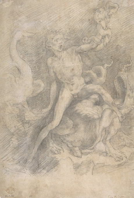 Giovanni Battista Naldini - Figure of Fury, after Rosso Fiorentino