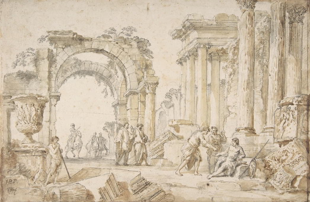 Giovanni Paolo Panini - Figures in Classical Ruins