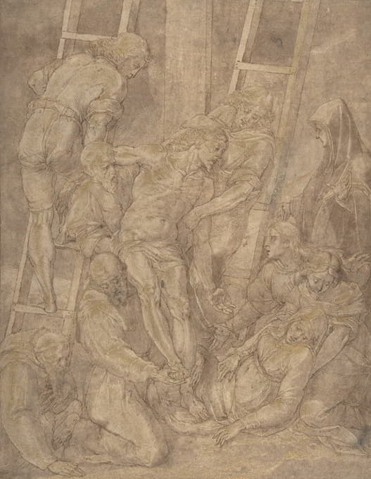 Jacopo Ligozzi - The Descent from the Cross with Saint Francis and Another Friar