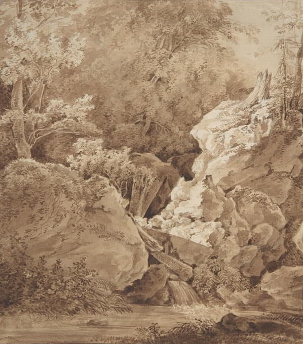 Johann Georg von Dillis - Woodland Scene with Mountain Stream