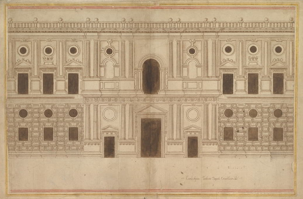 Juan de Orea - Study for the West Façade of the Palace of Charles V, The Alhambra, Granada
