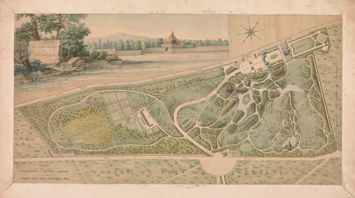 Pierre Lapie - Plan for the Garden of the Château de Bagatelle