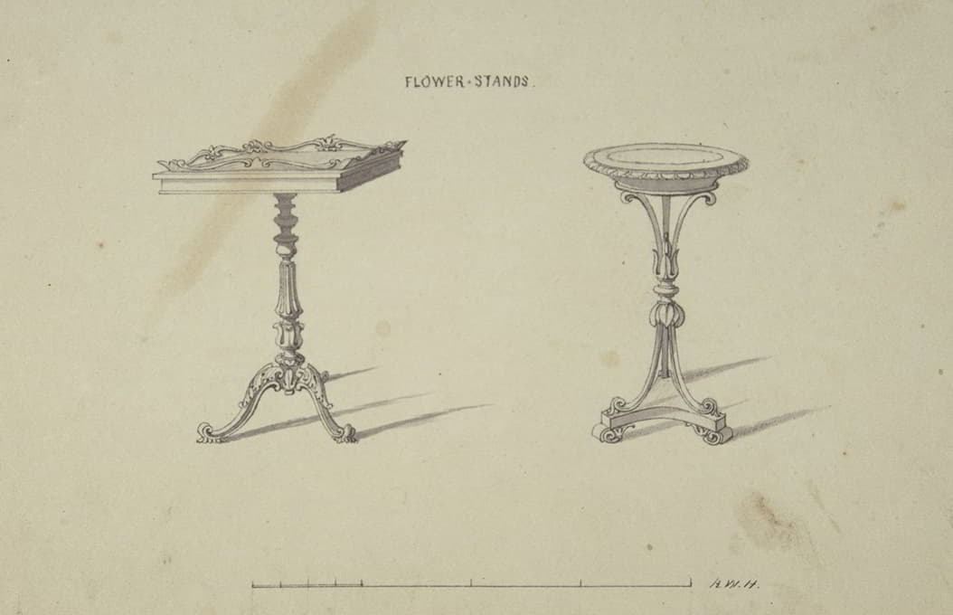 Robert William Hume - Two Designs for Flower Stands
