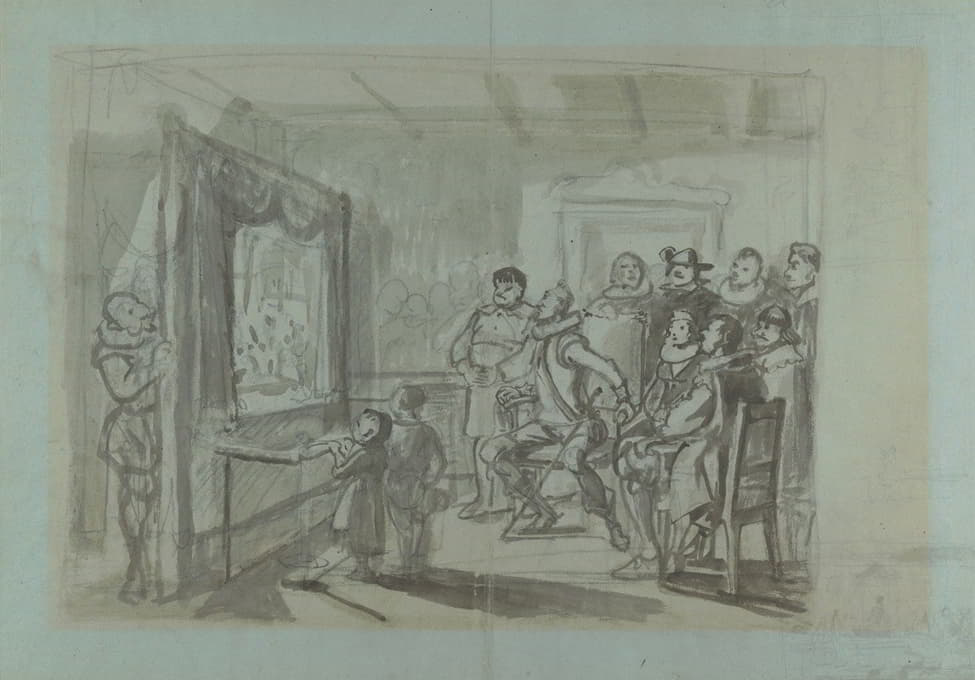 Wilhelm Marstrand - Don Quixote and Others Attending Master Peter’s Puppet Show