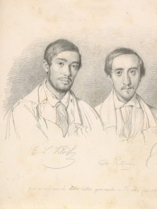 艺术家E.F.克劳斯和G.佩利西亚的双画像