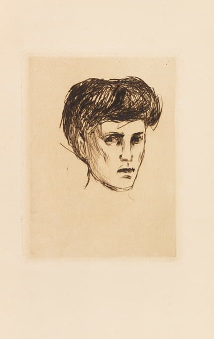 Edvard Munch - Frauenkopf