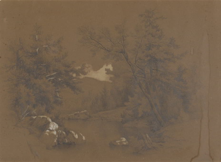Frederick Frank Durand - Landscape with Lake, Bolton, NY