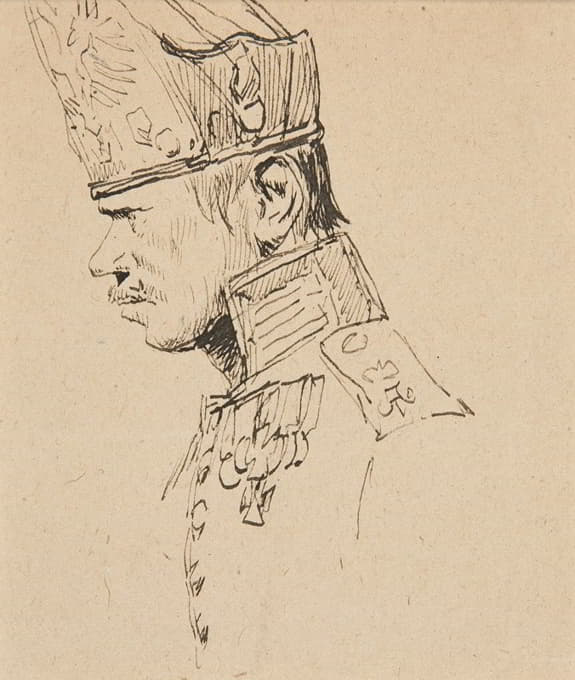 Jean-Baptiste Édouard Detaille - Head of a Grenadier in Profile