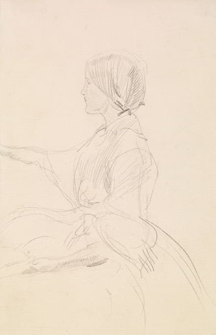 Sir John Everett Millais - Tennyson’s The Grandmother’s Apology – Girl Seated on Floor