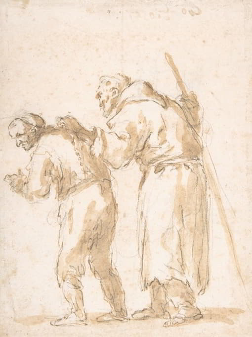 Jusepe de Ribera - A Man Leading a Blind Friar