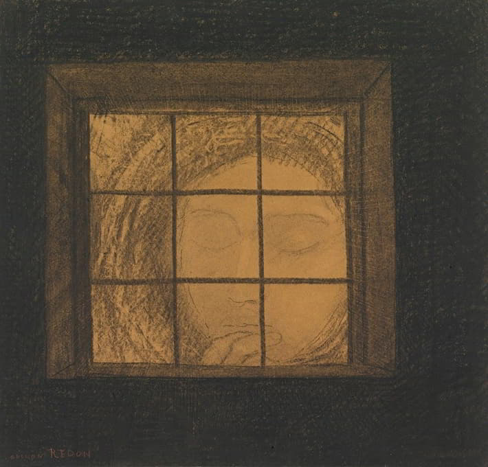 Odilon Redon - Visage Derrière Une Fenêtre