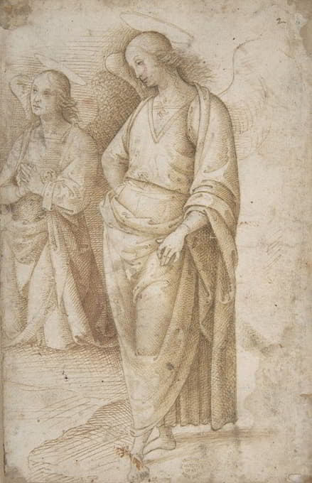 Workshop of Perugino - Two Figures of Angels Standing