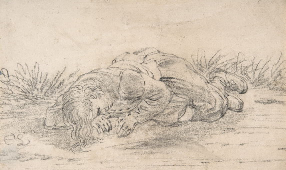 Cornelis Saftleven - A Boy Sleeping in the Outdoors