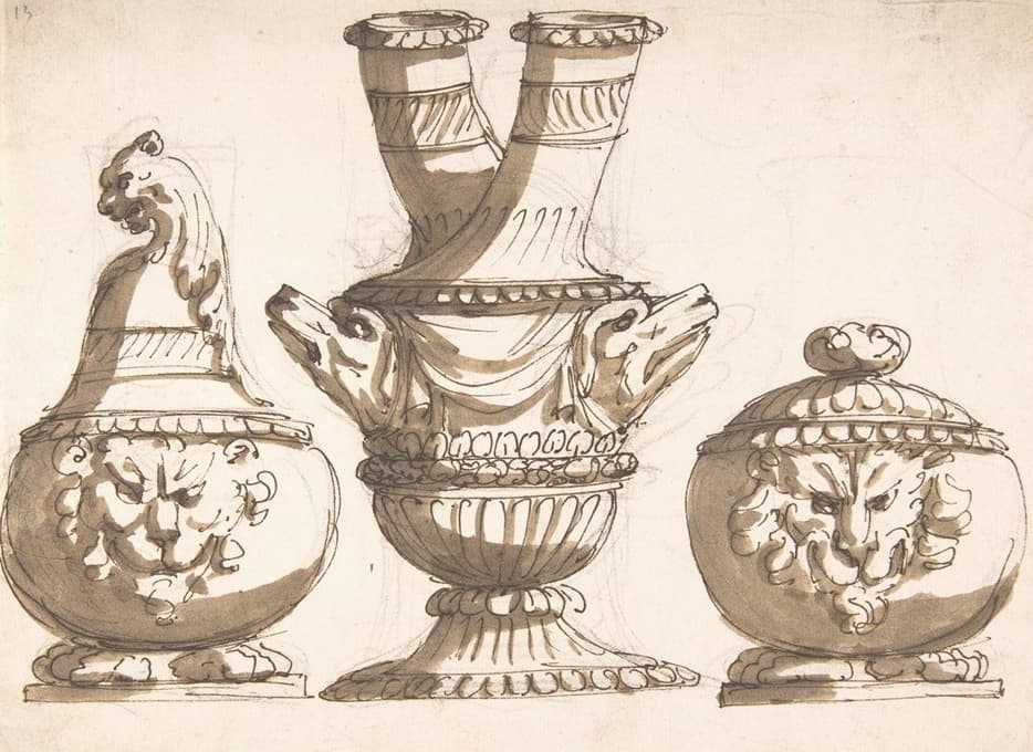 Giacomo Rossi - Three Ornamental Vessel Designs