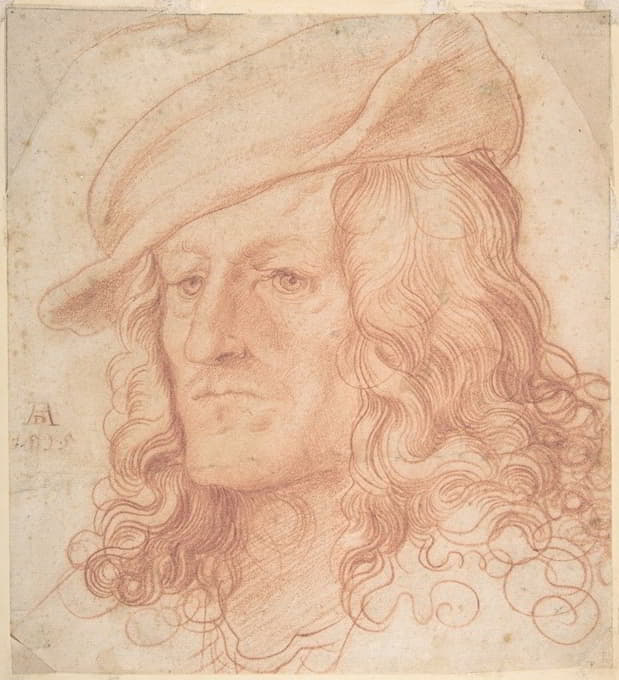 Hans Leonhard Schäufelein - Portrait of a man, bust-length, wearing a hat