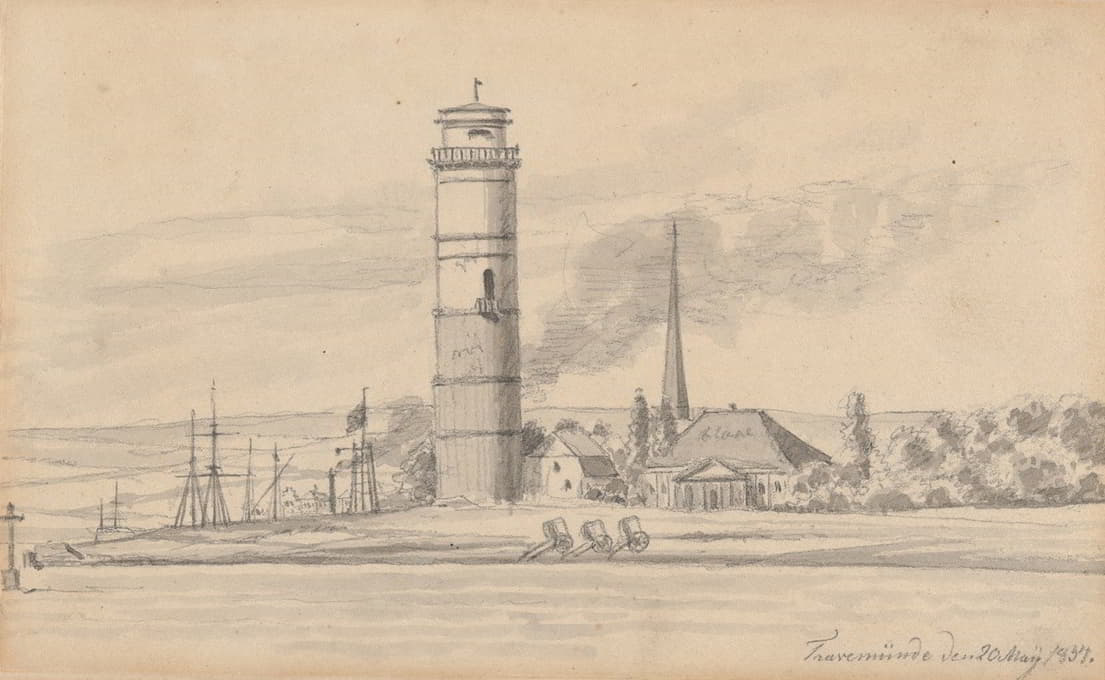 Martinus Rørbye - The Lighthouse of Travemünde Seen from the South