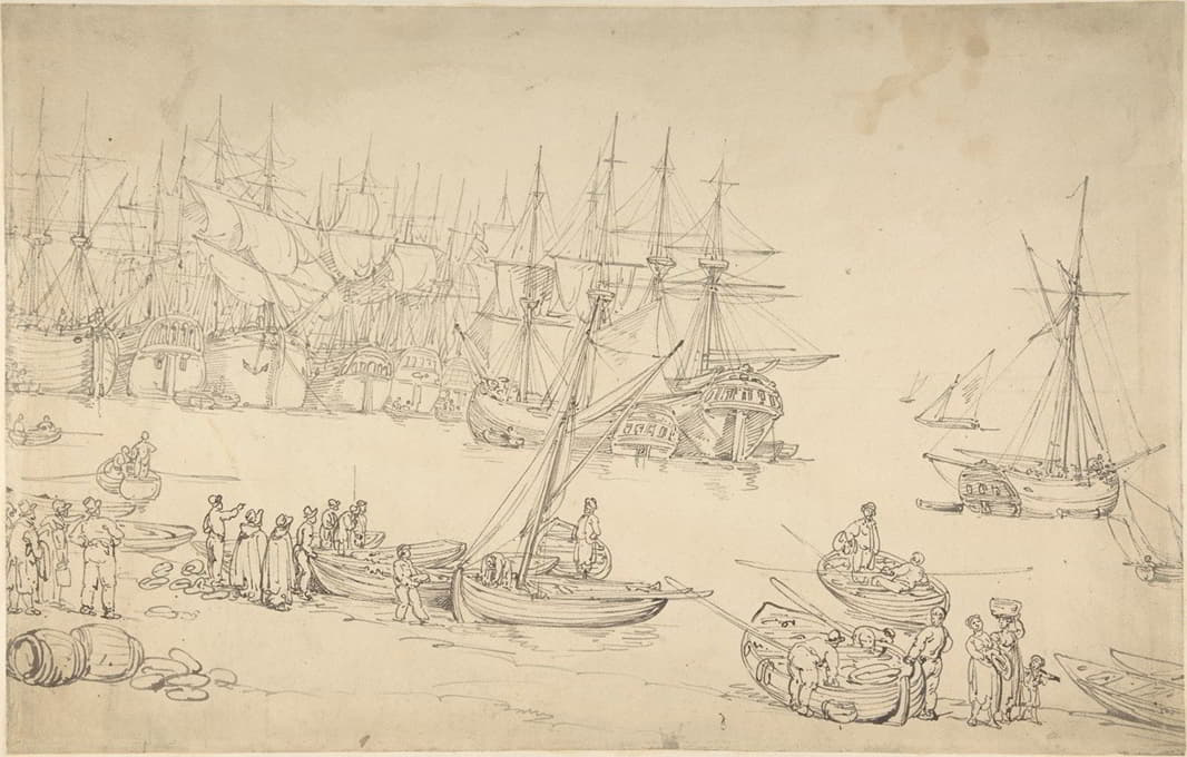 Thomas Rowlandson - Harbor scene