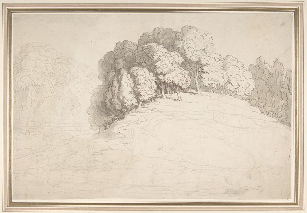 Thomas Rowlandson - Wooded hillside with deer