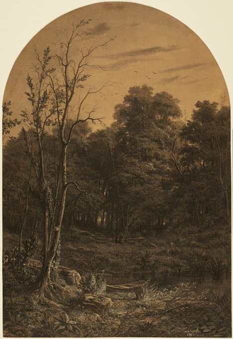 Adolphe Appian - Forest Landscape near a Pond