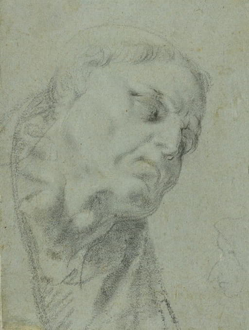 Agostino Carracci - Head of a Monk; Caricature of a Man in Profile