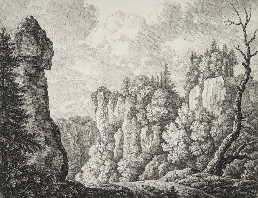 Carl Wilhelm Kolbe the elder - Rocky Landscape with a Hermit