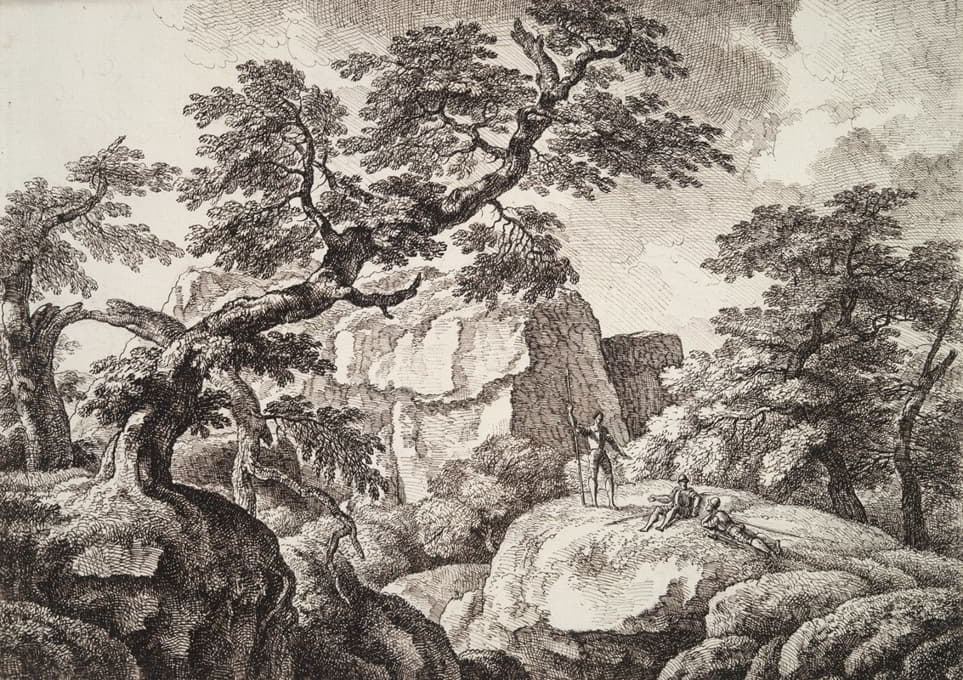 Carl Wilhelm Kolbe the elder - Three Soldiers in a Hilly Landscape