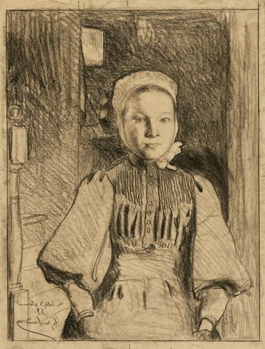 Charles Milcendeau - A young peasant girl from the Vendée