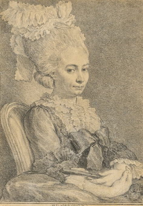一位手持扇子的年轻女子的肖像