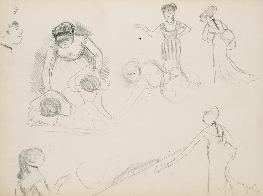 Edgar Degas - Sketches of Café Singers