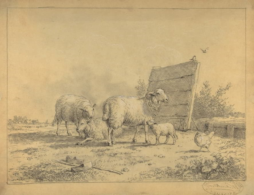 Eugène Joseph Verboeckhoven - Sheep in a Landscape