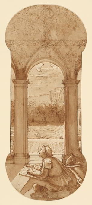 塔迪奥在法尔内西纳别墅的凉廊中复制拉斐尔的壁画，在那里他也被描绘成睡着了