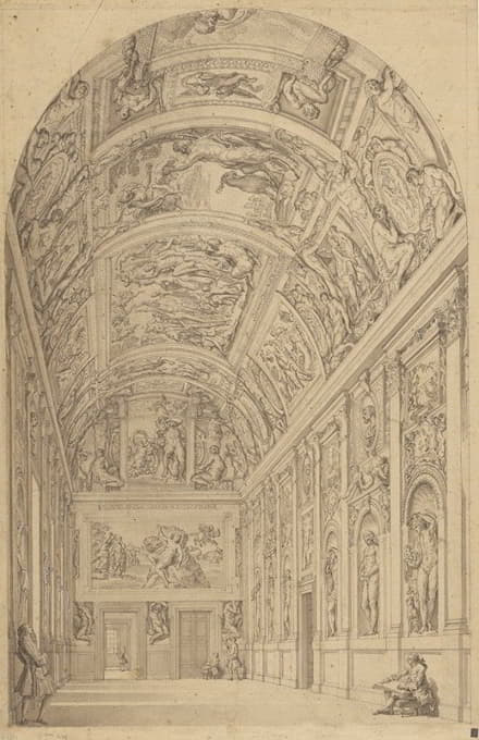 Francesco Panini - View of the Farnese Gallery, Rome