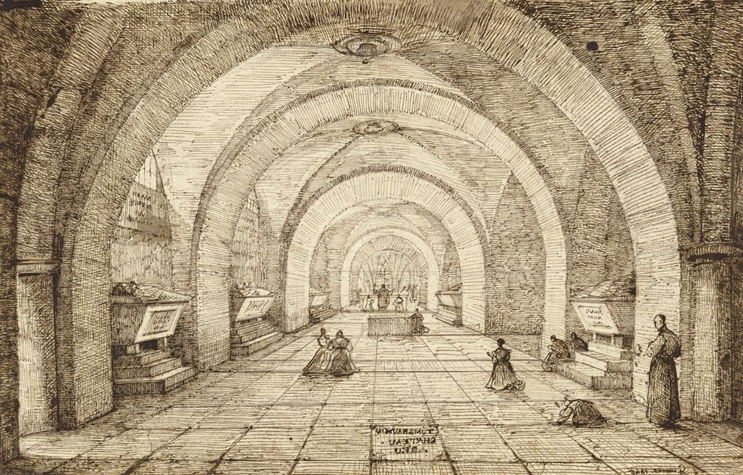 François-Marius Granet - Interior of the Tomb of Louis Phillippe and the Orléans Family