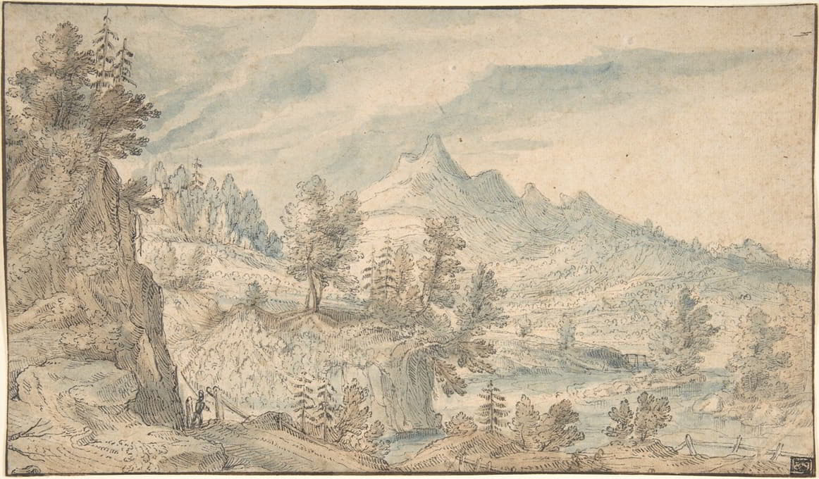 Frederik van Valkenborch - The Salzach Valley with a View of the Watzmann Massif in the Background