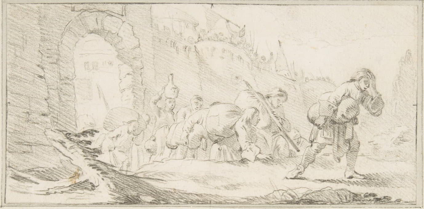 Giovanni Battista Tiepolo - Inhabitants Leaving a Conquered City