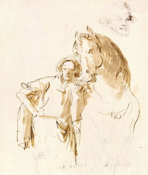 Giovanni Battista Tiepolo - Man Leaning against a Horse