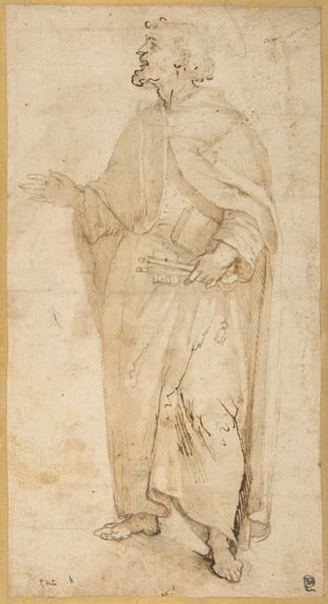 Giovanni de' Vecchi - Standing Figure of Saint Peter Holding Book and Keys.