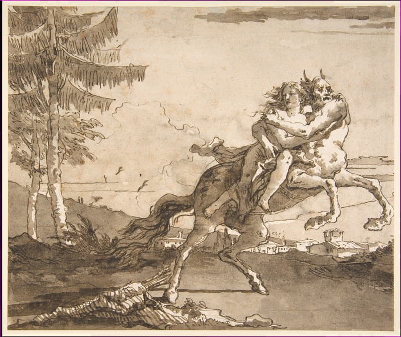 Giovanni Domenico Tiepolo - A Centaur Abducting a Nymph