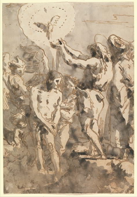 Giovanni Domenico Tiepolo - The Baptism of Christ (with Saint John, Without his Cross, in Profile to the Right)