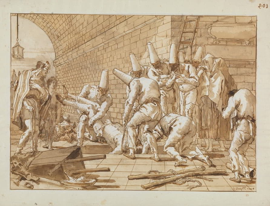 Giovanni Domenico Tiepolo - The Burial of Punchinello
