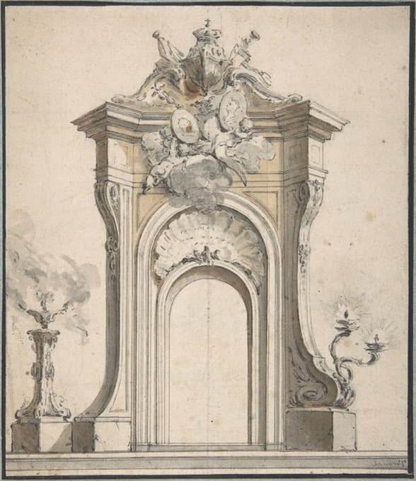 Guillaume Thomas Raphaël Taraval - Design for Festival Architecture for an Entry into Paris for the King of Sweden, Frederick I of Hesse